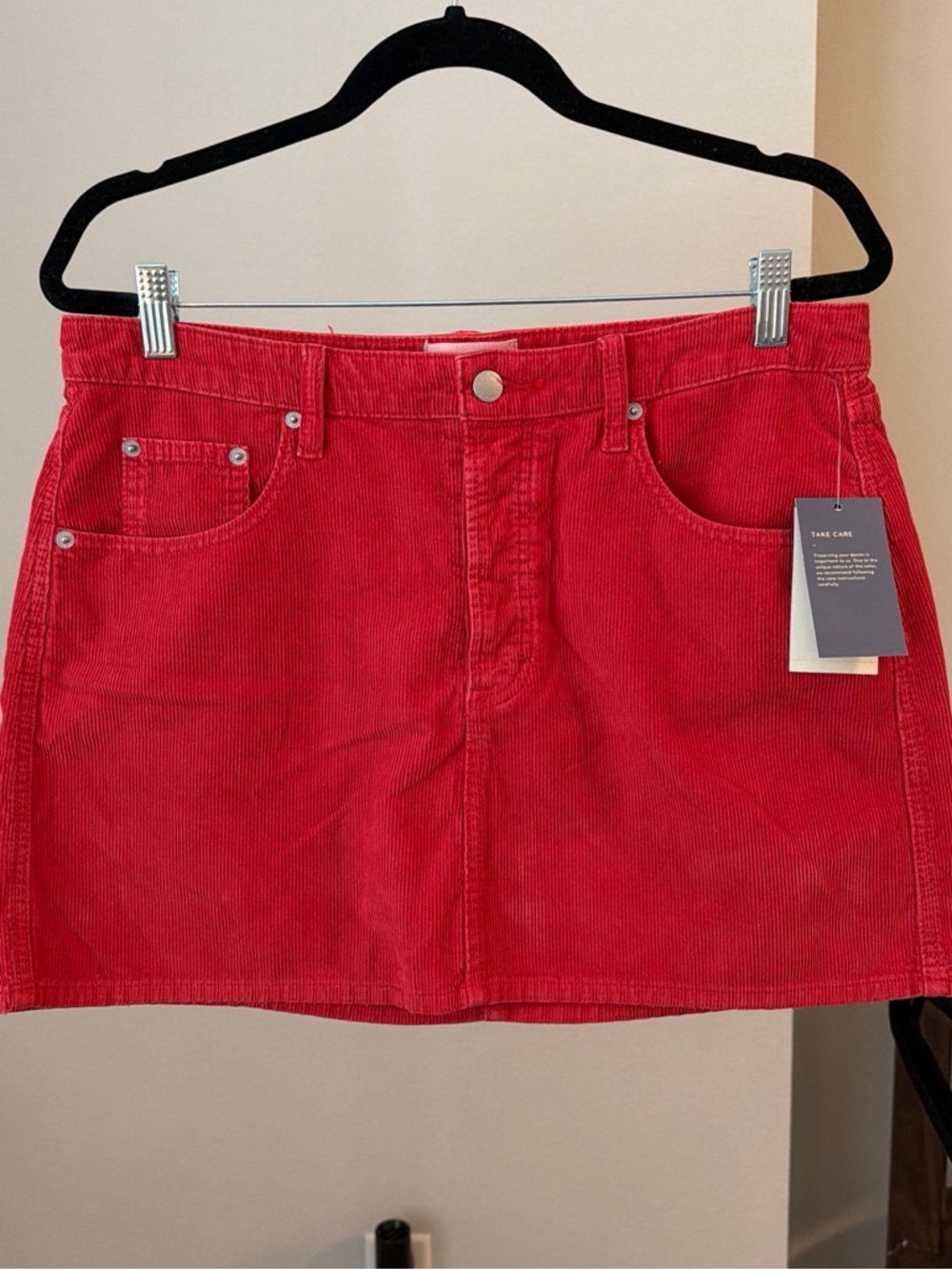 Universal Thread Red Corduroy Mini Skirt